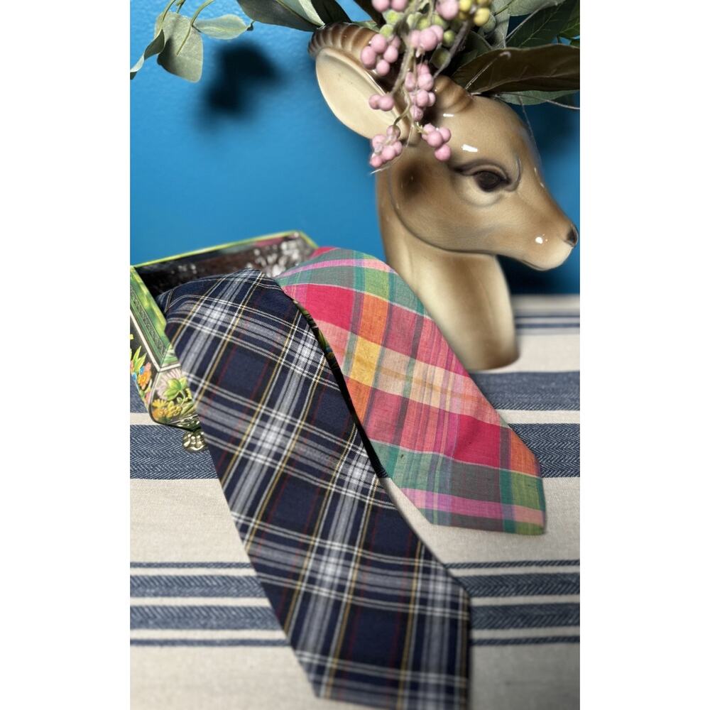 Vintage Prep Chaos Duo Plaid Ties |Old Money | Pendelton And Bowen Tiesmith |